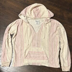 American Eagle Striped Hoodie with Front Pocket